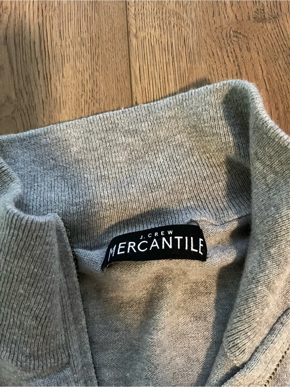 J. Crew Light Gray Quarter-Zip Sweater